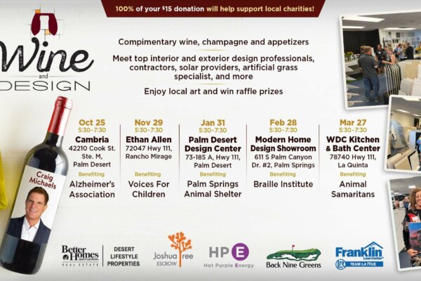 Wine & Design Mixers Back This Season Supporting Local Charities