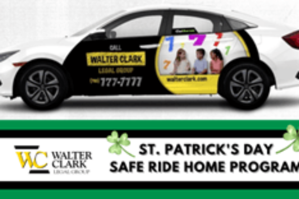 WALTER CLARK LEGAL GROUP COVERS RIDE FARE FOR ST. PATRICK’S DAY